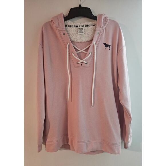 Women's Victoria Secret Sweatshirt W/ Hoodie Size M - Picture 2 of 6